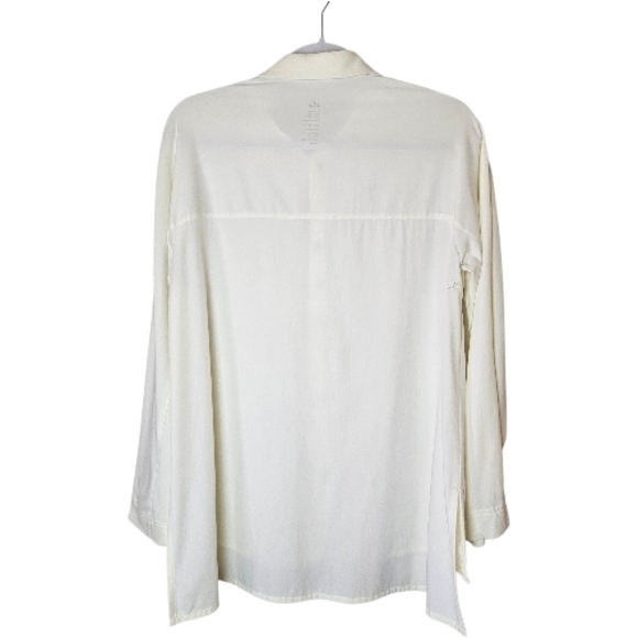 Aday Something Cool Long Sleeve Snap Closure Oversized Top Cooling Wicking Sz S - Picture 8 of 14